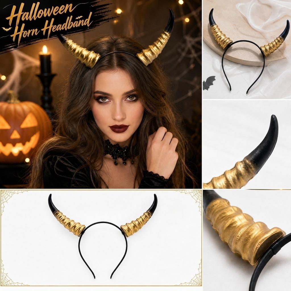 Halloween Bull Headband Headpiece for Costume Party