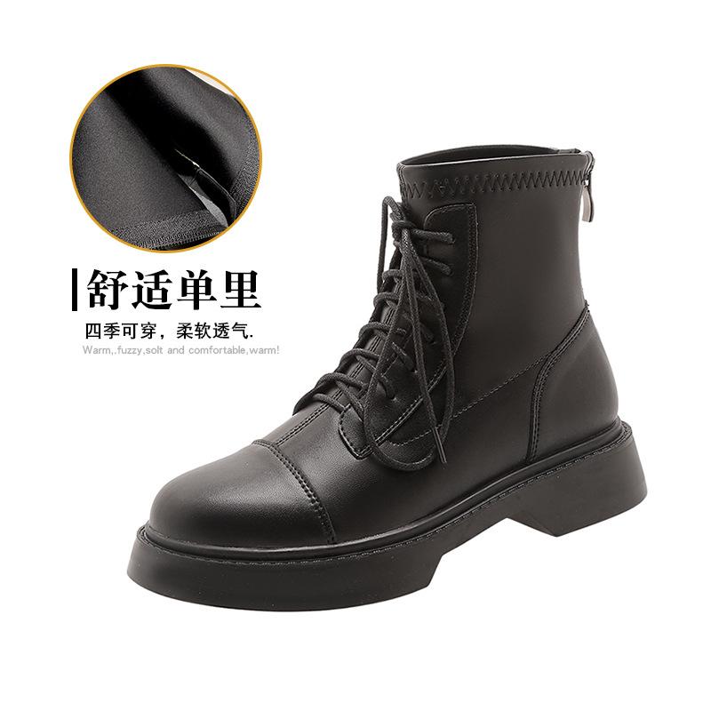 

Короткие кожаные ботинки Мартин женские 2025 новые осенне-зимние женские ботинки на плоской подошве на толстой подошве универсальные ботинки ретро коричневые короткие ботинки 33 чёрный