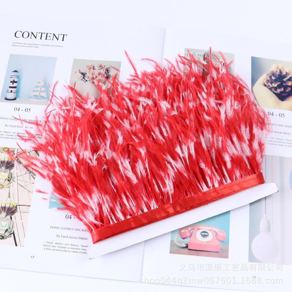 10-15Cm Tie-Dye Ostrich Hair Cloth Edge Clothing Accessories Material Multicolor Ostrich Hair Lace Cloth Strap