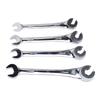 4Pcs Ratcheting Wrench Set 1017mm Metric Open Flex Head Open End Adjustable for Fuel Brake Air