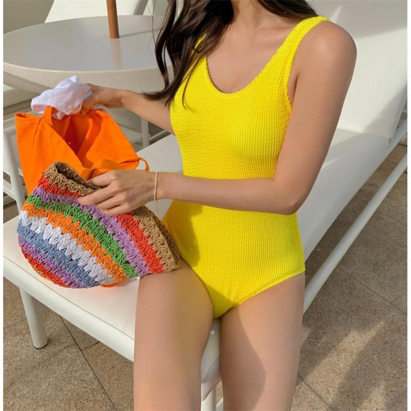 Womens Solid Color One-Piece Swimsuit With Backless Design Slimming Fit Padded Cups No Underwire Pool Spa Swimming