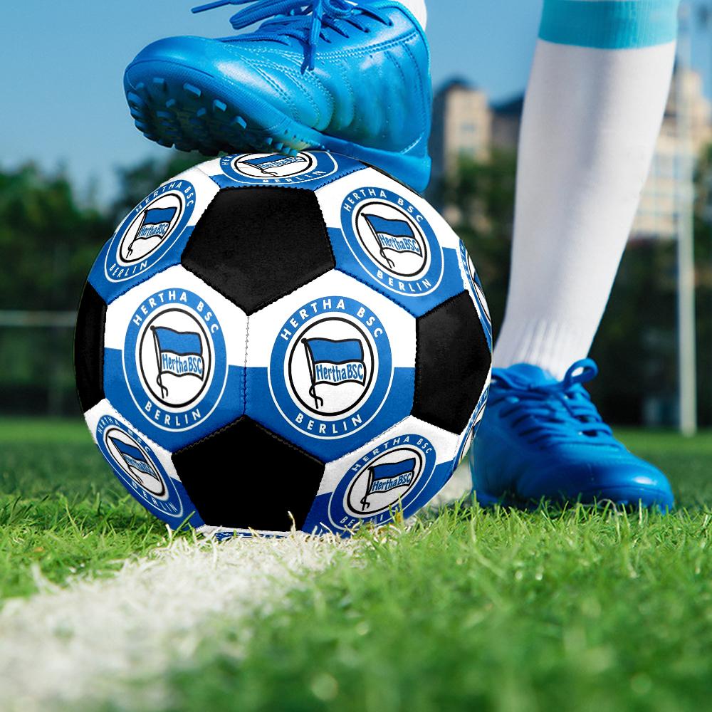 Hertha Bsc 9 Indoor Soccer Ball Colorful Machine Stitched PVC Size 5 Team Training Competition Ready Durable High-Bounce Cool Sports Gift
