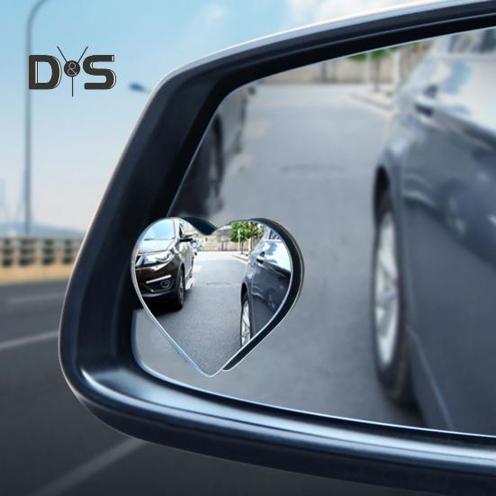 2Pcs Heart Shaped Blind Spot Mirrors for Cars Anti-breaking Convex Rearview Mirror Wide Angle Convex Mirror Stick-On Side Mirror for Enhanced Safety