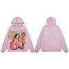 V125 Vale DREAM VALLEY Zip Up Hoodie Hot Stamping Pink Cardigan Sweatshirt