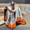 180*90cm Large Silk Satin Scarf Women Fashion Printed Scarf Spring And Summer Styles New Shawl Wrap Female Hand  NEW
