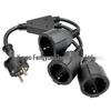 35CM European Standard Waterproof 1-to-3 Plug Cable Extension Cord