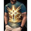 Herren 3D Jesus Druck T-Shirt Kurzarm Lässig Rundhals Betende Hände Design T-Shirt für Männer Neu im Oversized T-Shirt Oberteile
