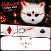 Plüsch-Halbmaske mit Juwelen für Halloween-Maskenball-Kostüm