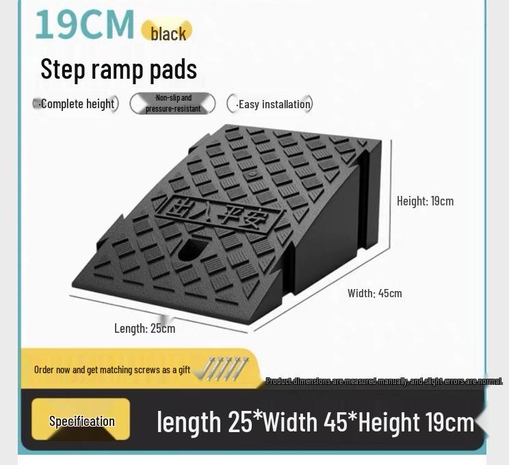 Car Sill and Roadside Plastic Uphill Triangle Speed Bump Mat