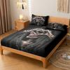 3-teiliges einfaches modernes Totenkopf-Tier-Muster Digitaldruck Dreiteiliges Spannbettlaken-Set, Schlafzimmer Bedrucktes Bettbezug-Set, Bettwäsche