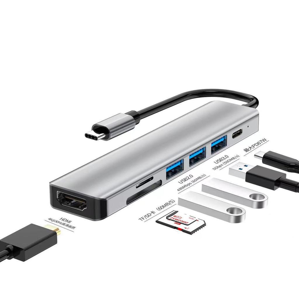 Multi-Function 8-in-1 USB-C Hub with Card Reader & Network Port