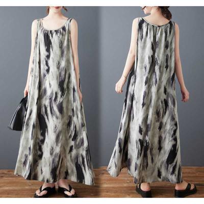 Vestido de Moda sin Mangas de Longitud Media para Mujer