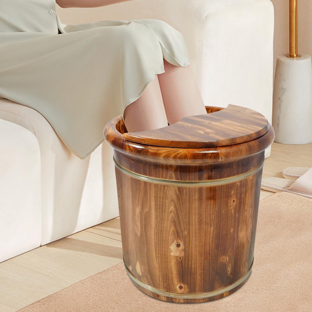 Wood/Brown Footbath Bucket,Wooden Footbath Bucket 40*40cm for Home,Health Clubs