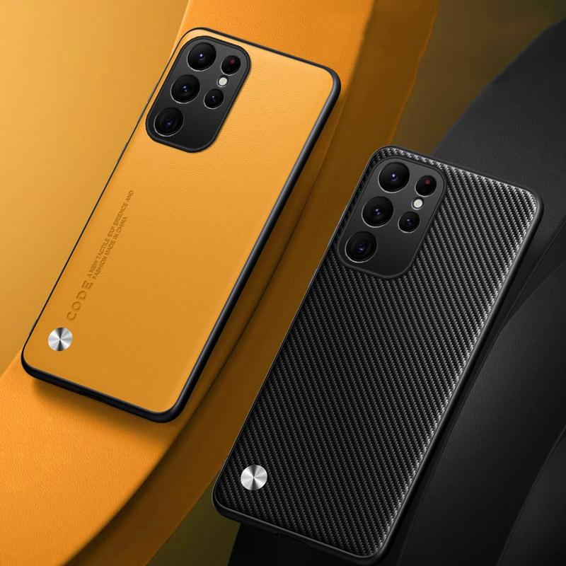 Luxury PU Leather Case For Samsung Galaxy S24 Ultra 5G Back Cover TPU Silicone Full Protection Phone Case For Samsung S24 Ultra