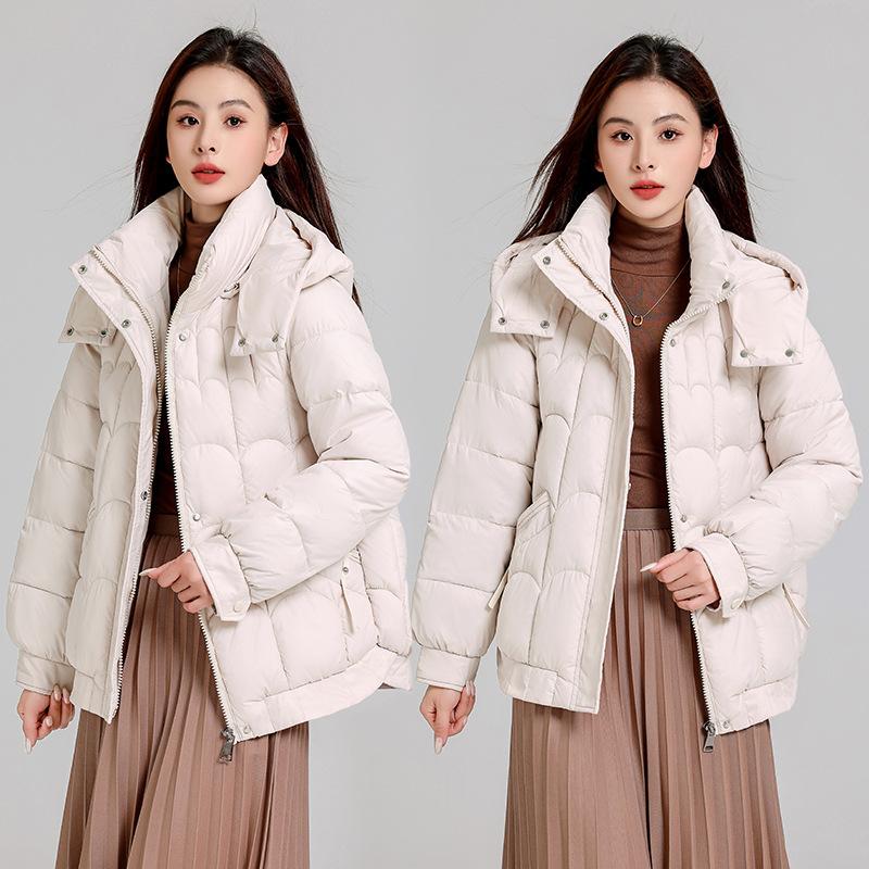 Jachetă de bumbac largă la modă 2025 nouă versiune coreeană cu temperament subțire, jachetă de bumbac îngroșată, jachetă matlasată