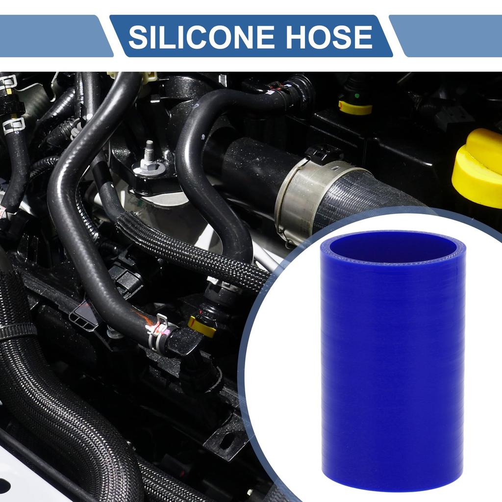 X AUTOHAUX Silicone Hose, Straight Silicone Tube, Blue, Length 3.9 Inches (100 Mm), Inner