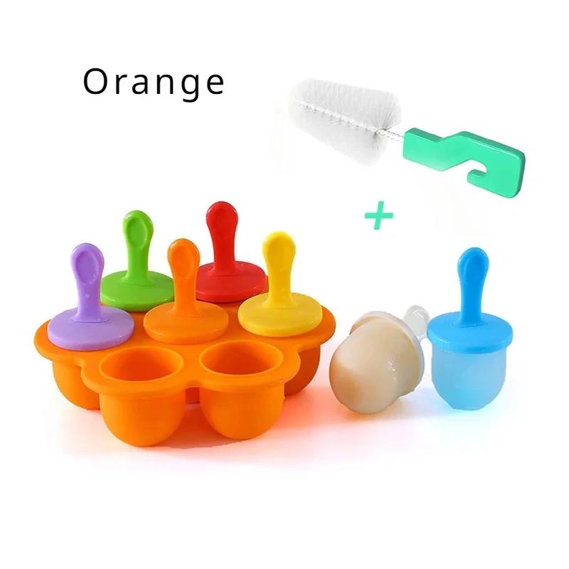 Ice Cream Mold Silicone Popsicle Bar Reusable Non-stick Ice Cube Tray Homemade Food for Kids Mini DIY Family Party Essentials 6