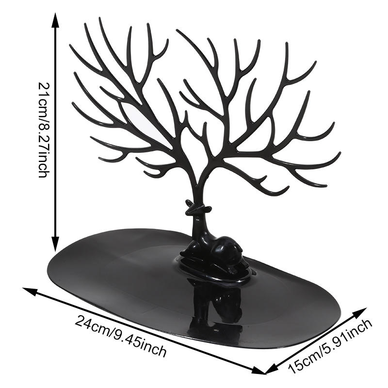 Deer Antler Tree Shaped Earring Holder Jewelry Display Earrings Necklace Cartoon Deer Organizing Desktop Ornaments Storage Rack