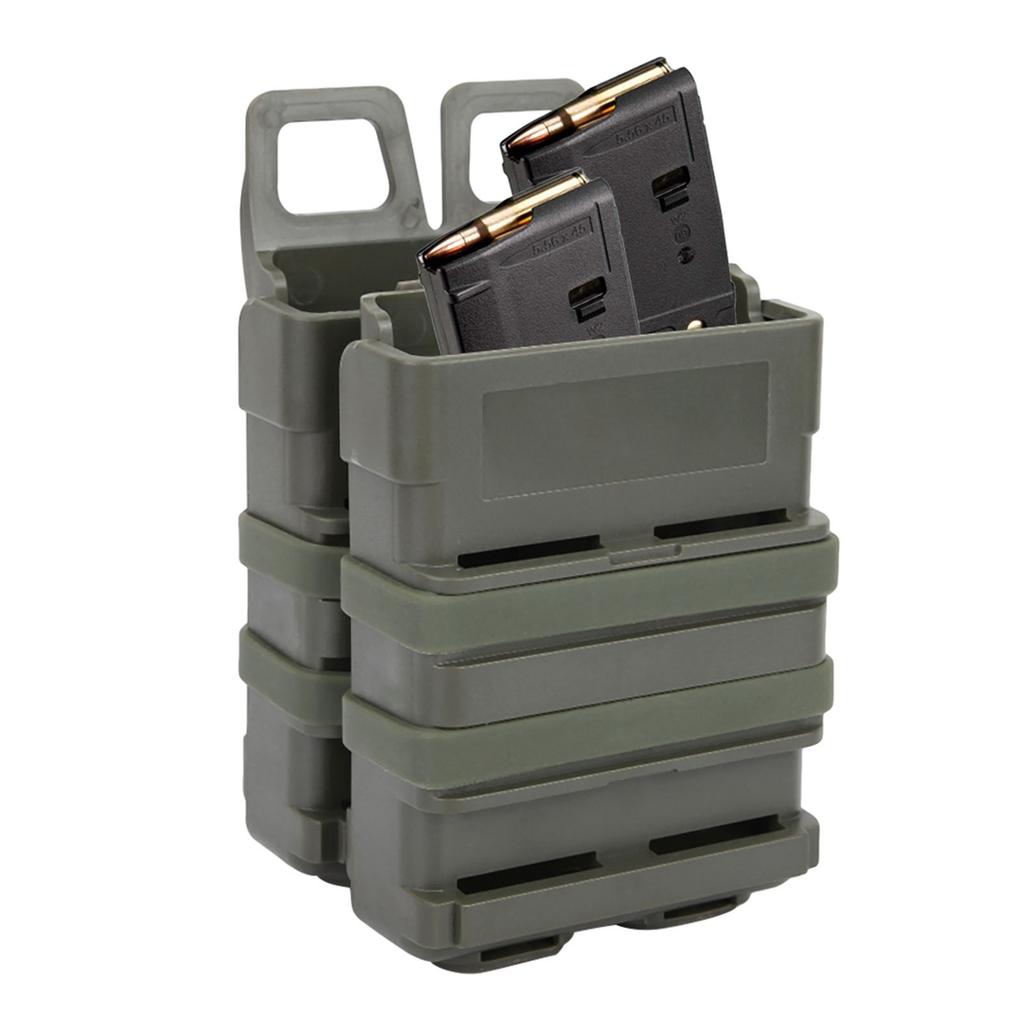 Portable Mag Fast Attach Pouch Molle System Module Double Ammo Holder Carrier Army Green