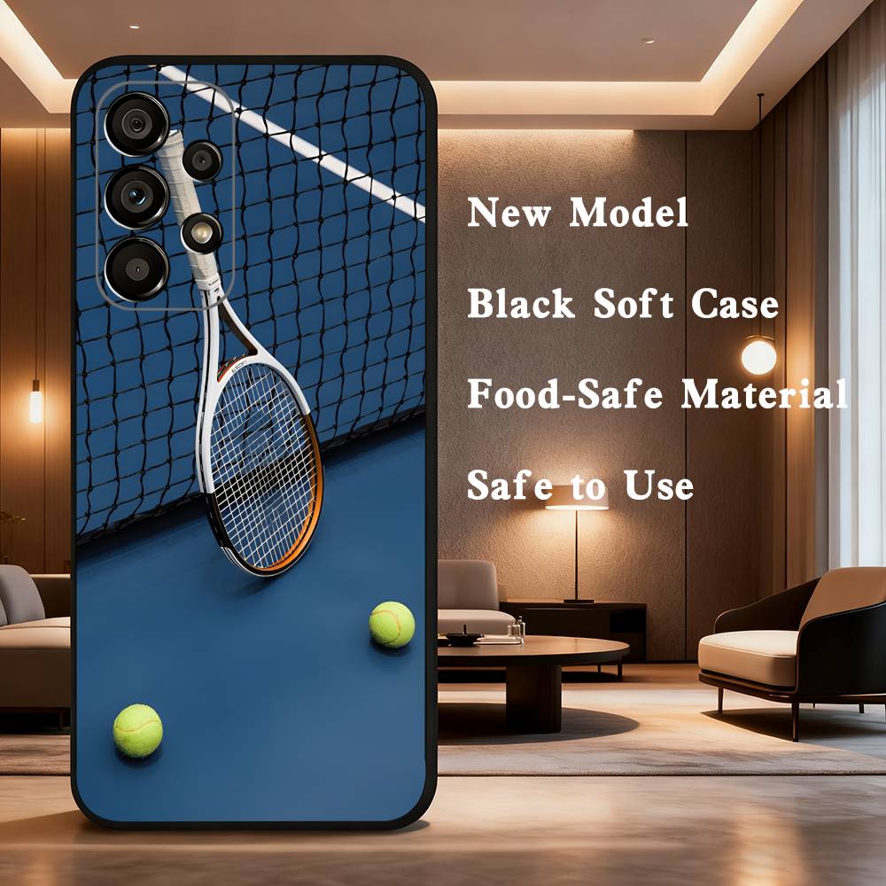 

Sports Tennis For Samsung Galaxy A73,J7,22,Note,72,41,31,8,9,52,71,53,32,Soft Black Silicone Cover Case SamsungA32 4G