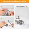 10-Piece Watch Repair Tool Set: Disassembler, Metal Hammer, Punch Pins, Star-Shaped Base for Electronic Watch Band Removal