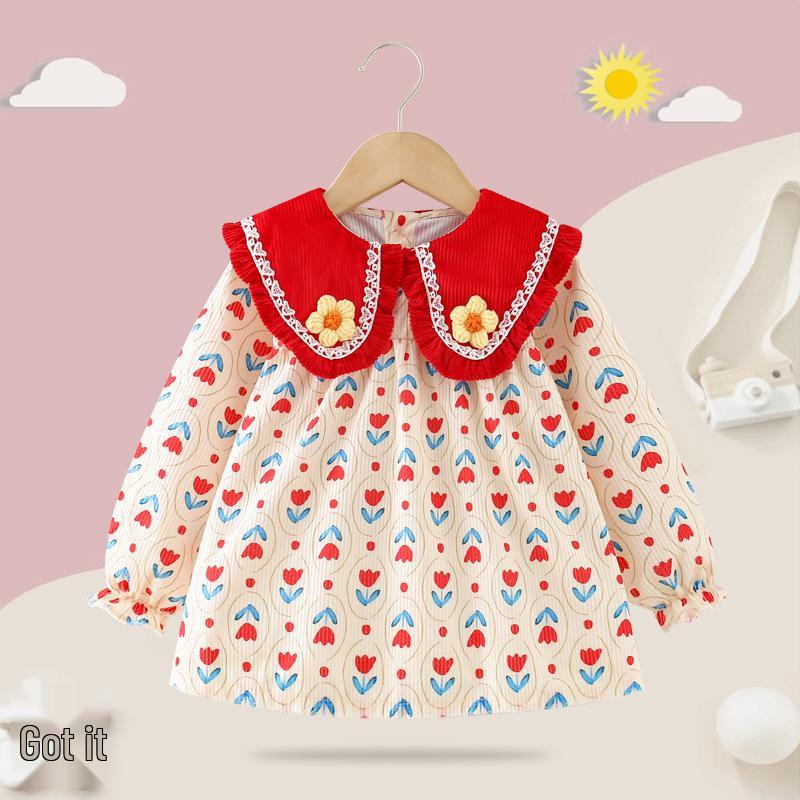 Autumn Waterproof Princess Coverall: Stylish, Stain-Resistant Protective Dress for Girls