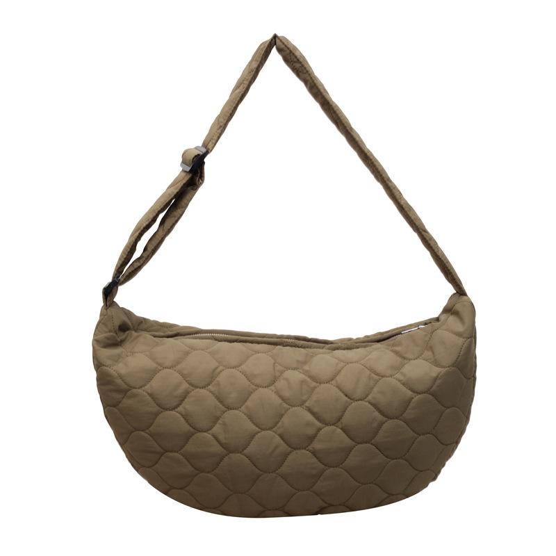 

Autumn and winter large-capacity commuter bag women s fashion versatile shoulder bag down cotton clothes crossbody dumpling bag зелений