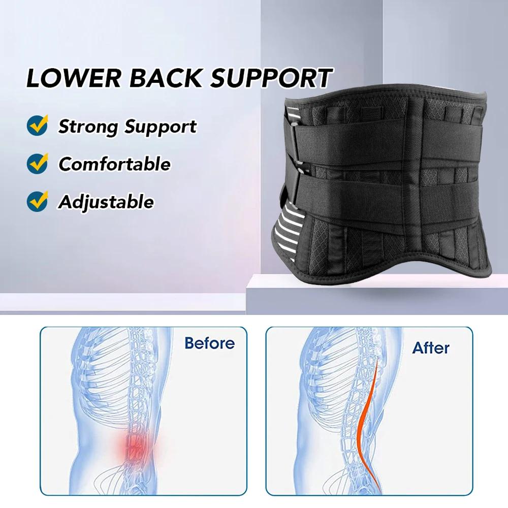 Adjustable Back Brace for Men Women Breathable Waist Lumbar Lower Back Support Belt for Sciatica Herniated Disc Scoliosis
