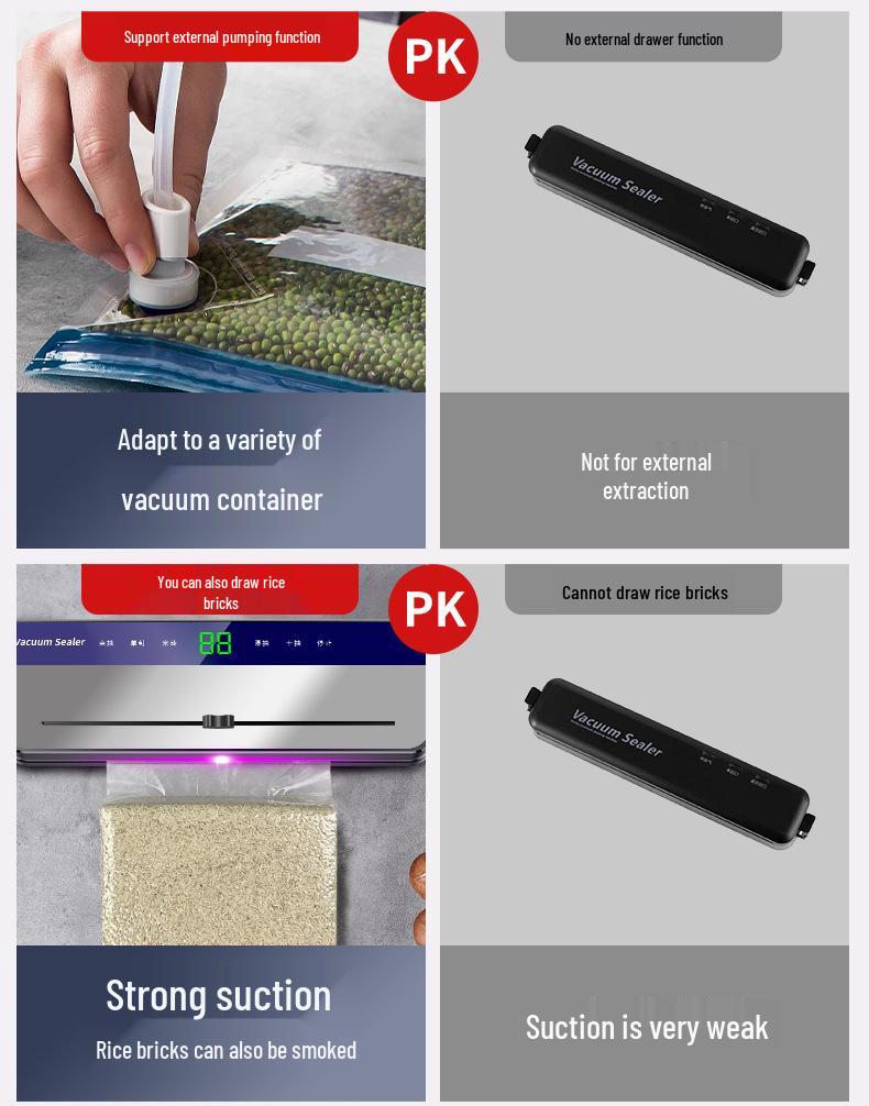 Vollautomatischer Vakuumierer aus Edelstahl zur Konservierung von trockenen und feuchten Lebensmitteln