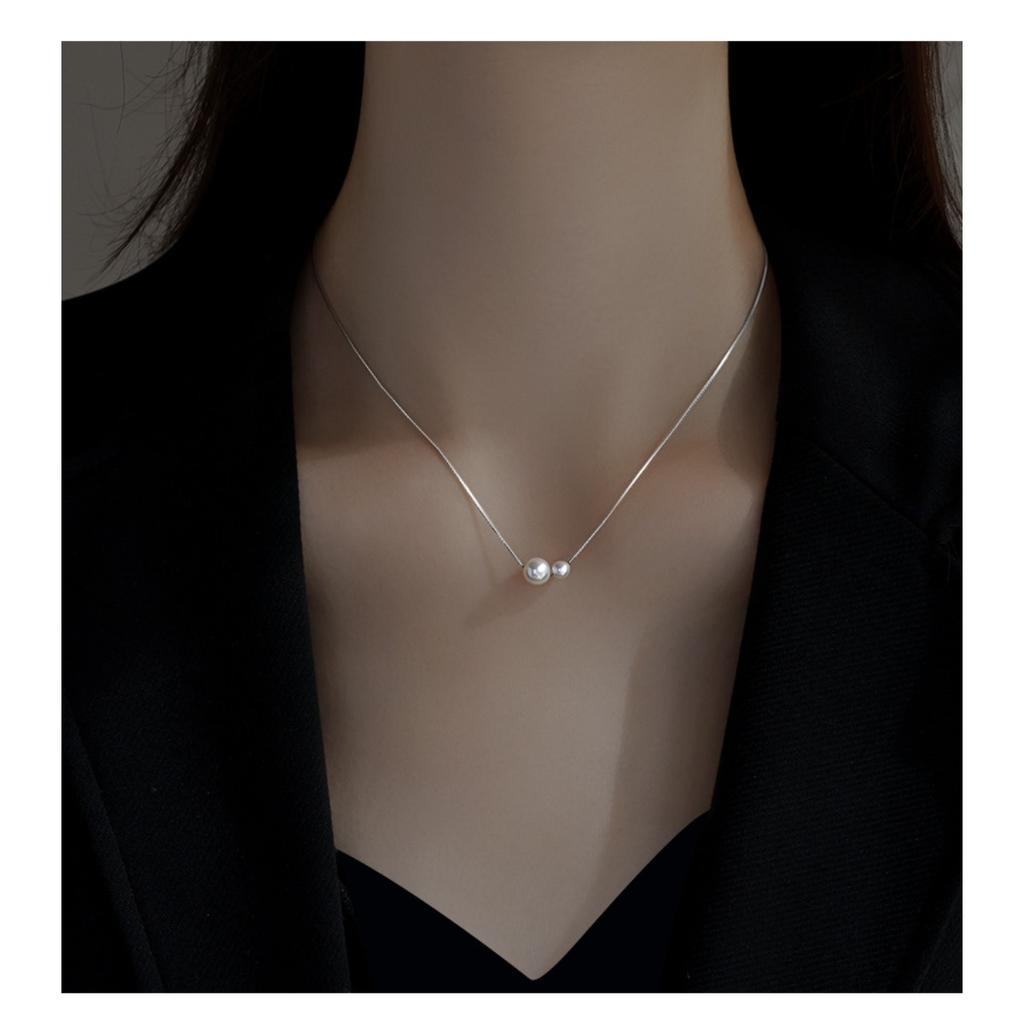 Two Pearl Necklace Women's Delicate Clavicle Chain Jewelry