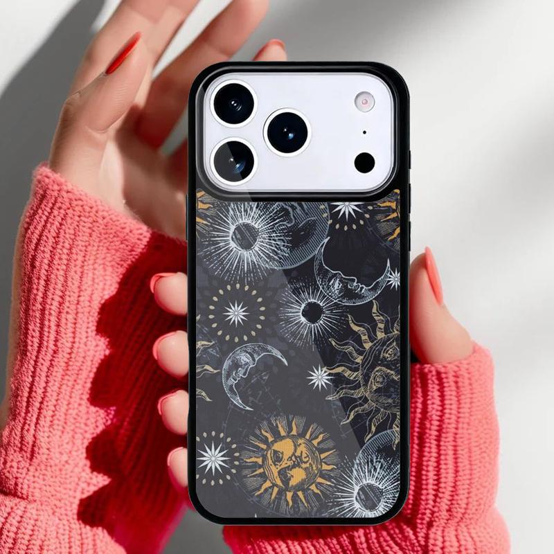 Sun And Moon Star Phone Case for iPhone 17 Air 16e 15 14 13 Pro Max Back Cover for 12 11 Pro Coque