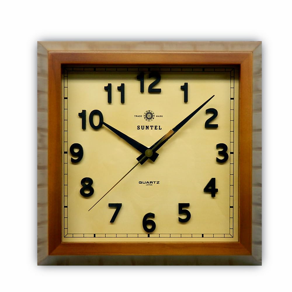 

Santeru Square Wall Made in Clock, Brown, Japan, QL696-BR