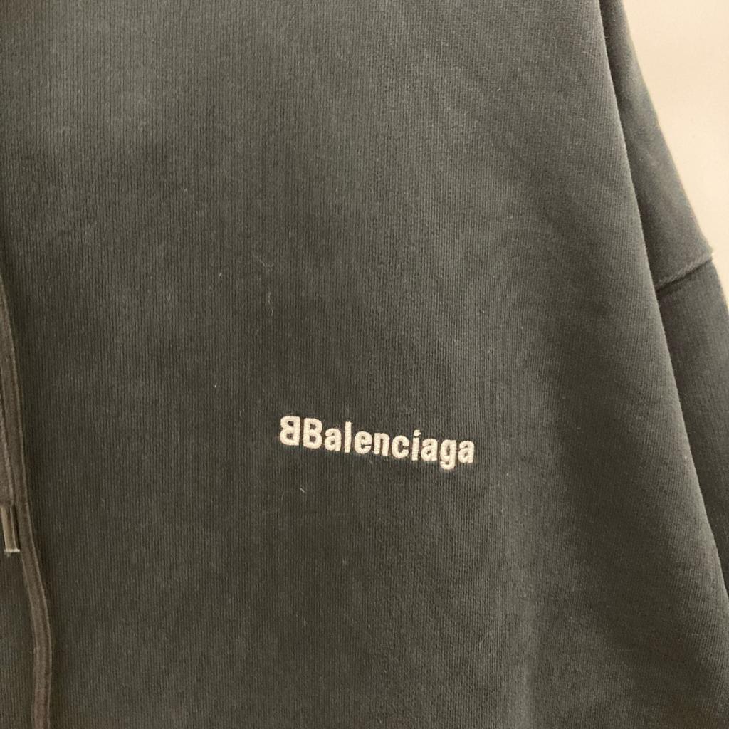 BALENCIAGA 570811 TJV85 Cotton BB Logo Embroidered Sweatshirt Hoodie Pullover tops S blackUsed
