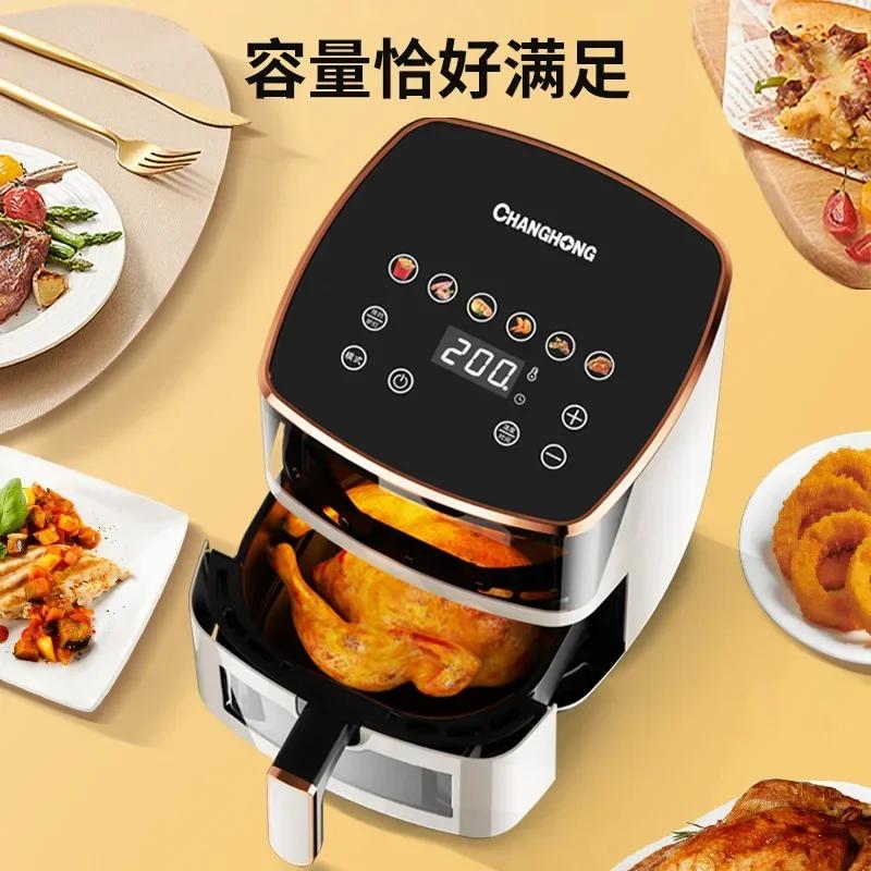 Air Fryers sem óleo Fritadeira elétrica de ar quente com tela sensível ao toque de janela visível Fritadeira doméstica AirFryers máquina UE 220V