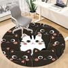 1pc Kitty Cats Office Round Area Rug, Under Office Chairs Bedroom Living Room Home Decor, Room Deco, Available in Various Sizes
