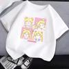 Sailor Moon White T Shirt Clothes for Girls Tops Cartoon Kawaii Fashion Clothing Summer Cute Short Sleeve Tee New Birthday Gifts