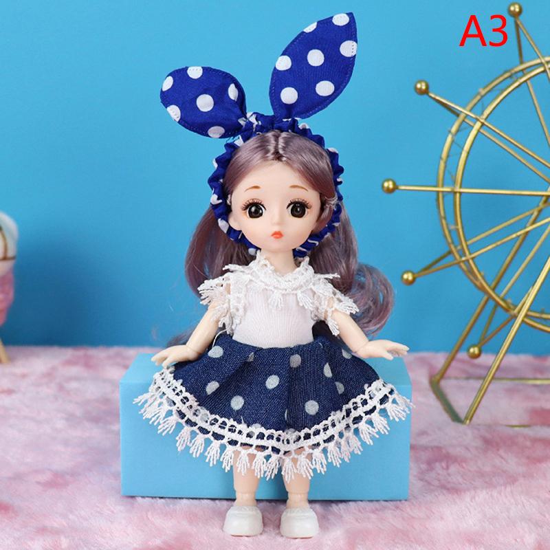 Süße 17Cm Prinzessin Puppe mit Kleidung 13 Gelenke Ob11 Puppen Spielzeug für Mädchen DIY Geschenk
