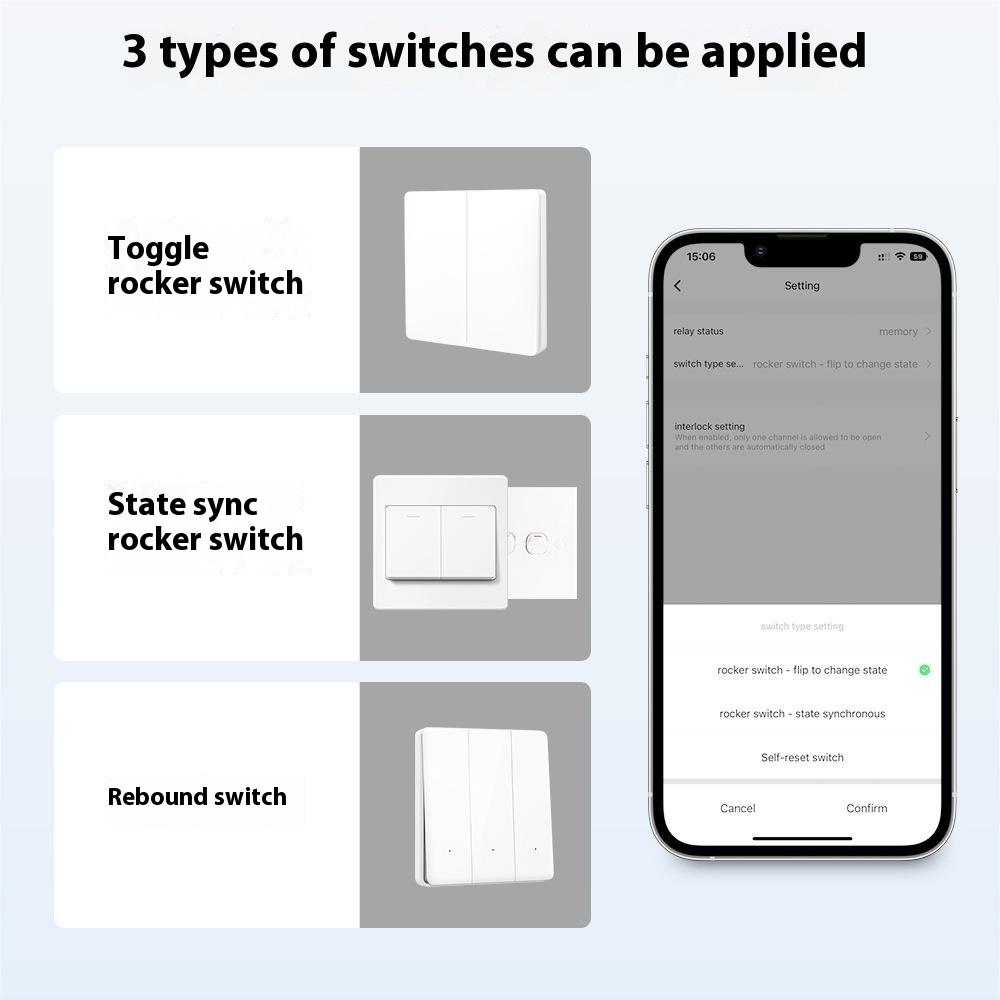 LWSM16 1 Gang Smart WiFi Switch Module Tuya Single Live Wire Mini Voice Activation Intelligent Control