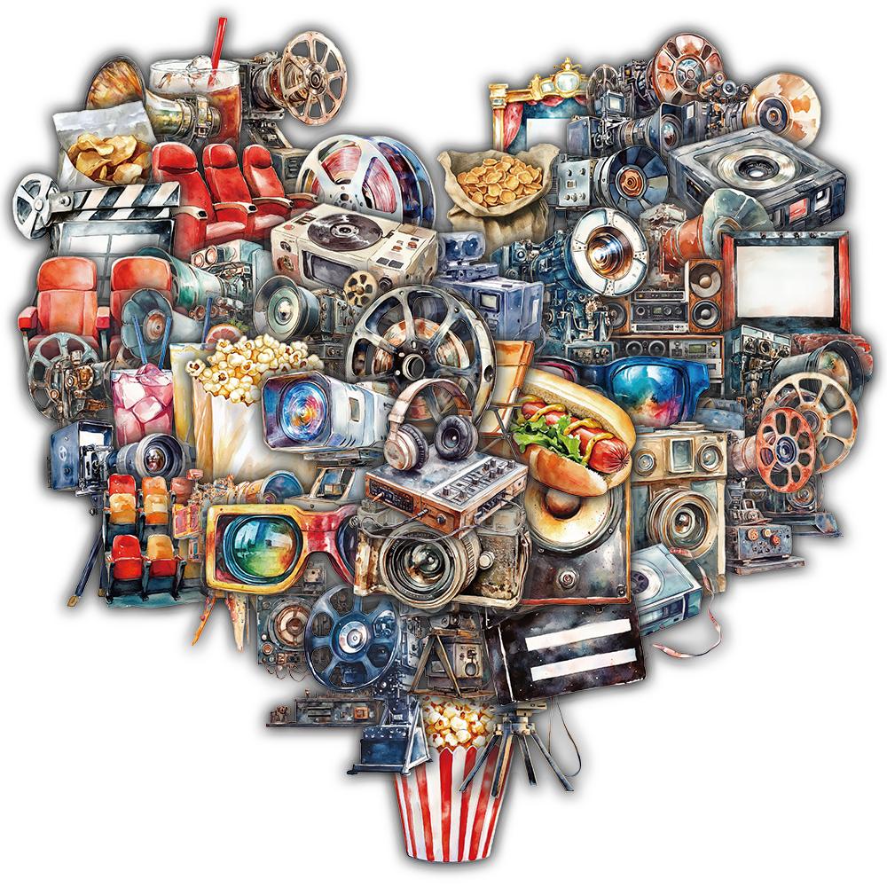 

50/100 шт. Наклейки «Кинопроектор», Велосипед, Кофе, Харадзюку, Кофейня, Водонепроницаемые, Канцелярские товары, Ноутбук, Багаж, Скейтборд, Декали