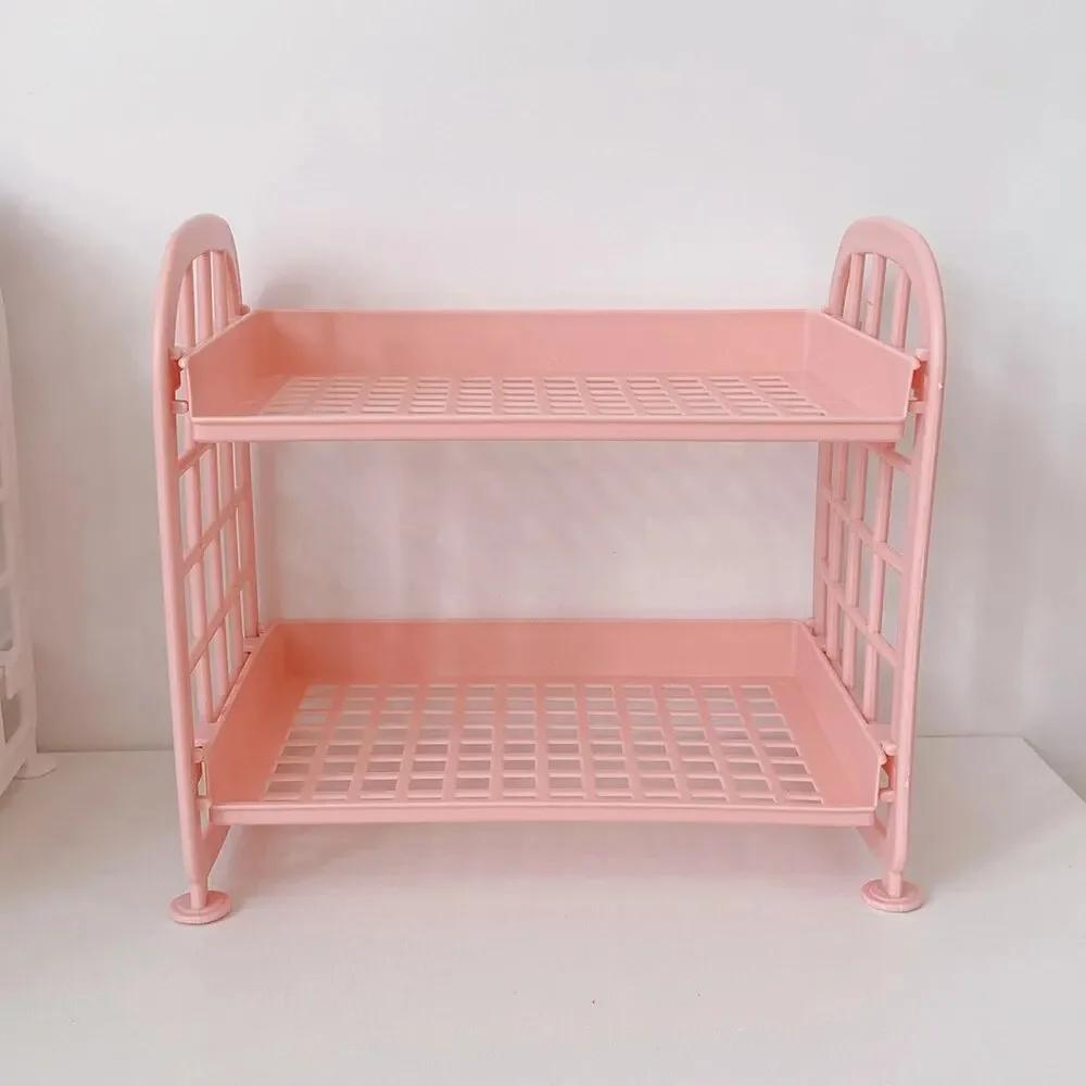 

High Appearance Horizontal Desktop Storage Shelf Simple Multi-storey Dormitory Storage Shelf Computer Office Available розовый