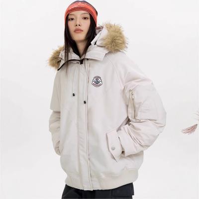 New Down Jacket for Women In Winter, Thickened Overalls, Small Korean Couple, Big Fur Collar, Padded Jacket