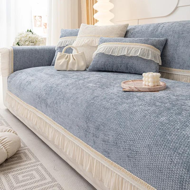 Cream Style Sofa Cover Fabric Soft Chenille Non Slip Sofa Cover Comfortable And Durable Seat Cushion Suitable For All Seasons