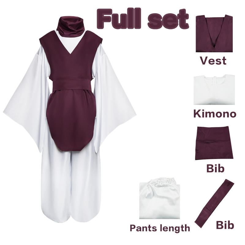 

Игра Магическая битва JJK Манга Аниме Чосо Косплей Костюм Фиолетовый Жилет Гетра на Шею Пояс Белые Эластичные Брюки Комплекты Топ M