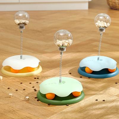 Juguete dispensador interactivo de golosinas para gatos Yousheng, pelota dispensadora de comida, comedero para mascotas, juguete de rompecabezas, comedero lento para mascotas con pista de bola para gatos y perros de interior