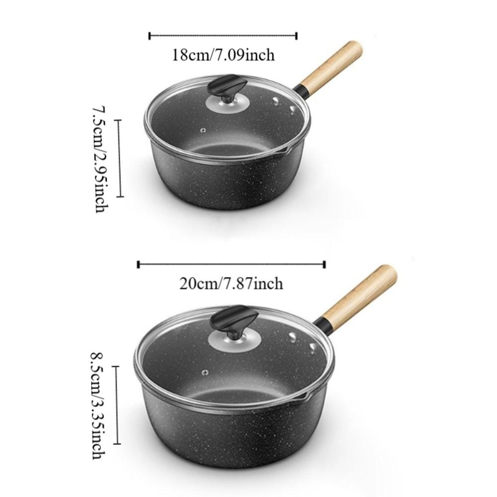 Glass Lid Japanese Style Saucepan Non-stick Noodles Pot Universal Soup Pot  Porridge