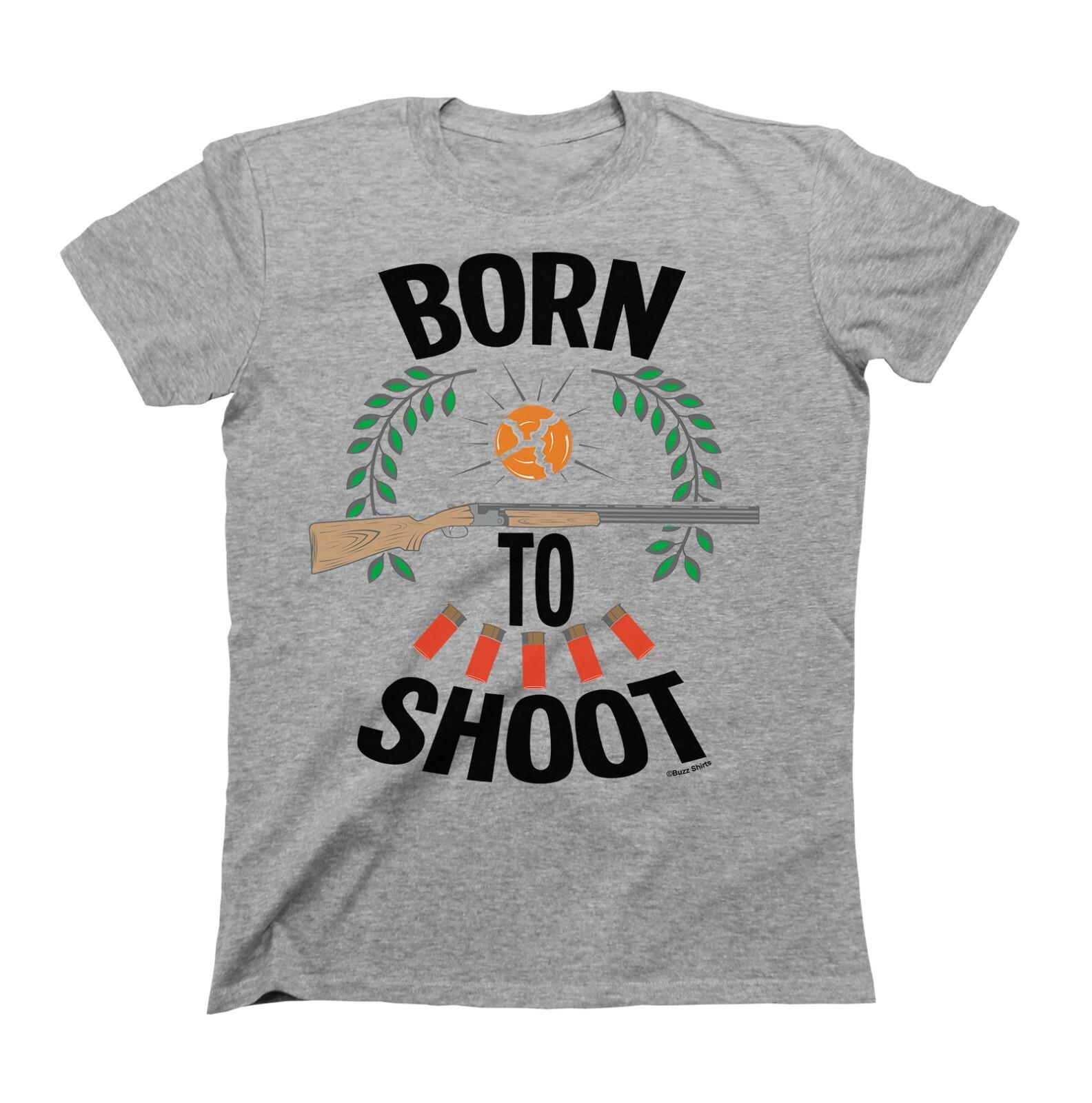 Born To Shoot Mens T-Shirt Hunting Gun Skeet Gear Clothing Shooting S разноцветный