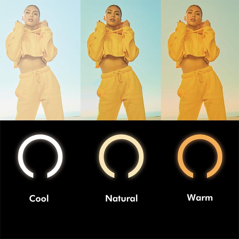 LogiLink LED Ring Light with Selfie Stick Tripod and Bluetooth Remote Control