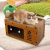 Cat House for Indoor Cats Lounge Easy To Assemble Claw Grinding Wall and Couch Protection