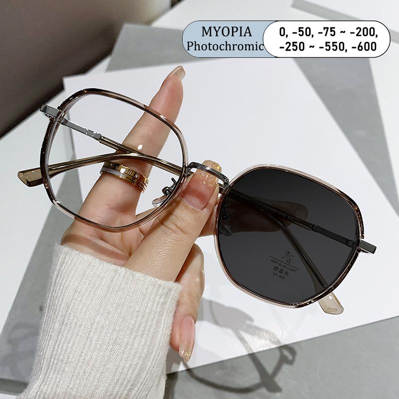 Fashion Anti-Blue Light Myopia Glasses Oversized Frame Cat Eye Glitter Presbyopic Custom Nearsighted Eyewear Men Women Optical