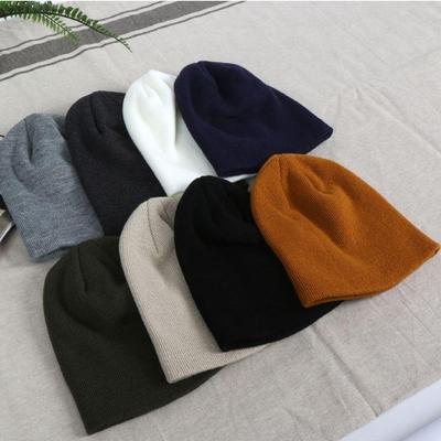 Damska Zimowa Codzienna Gładka Akrylowa Sześciokątna Płaska Czapka Beanie